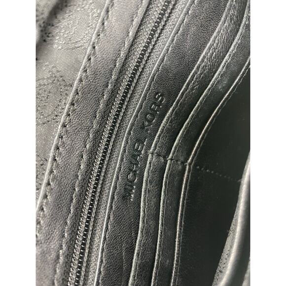 Michael Kors Black Quilted Leather Clutch Purse Wallet Top‎ Handle 9" X 6" RARE - Picture 11 of 14